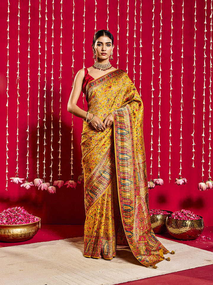 Floral Woven Jaal Art Silk Saree