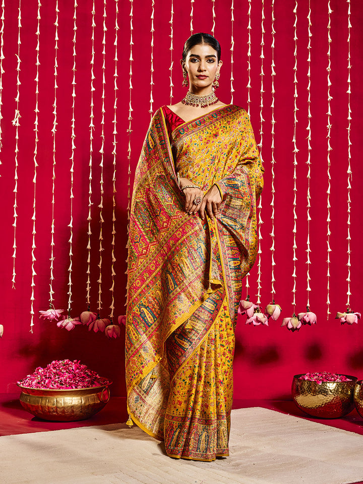 Floral Woven Jaal Art Silk Saree