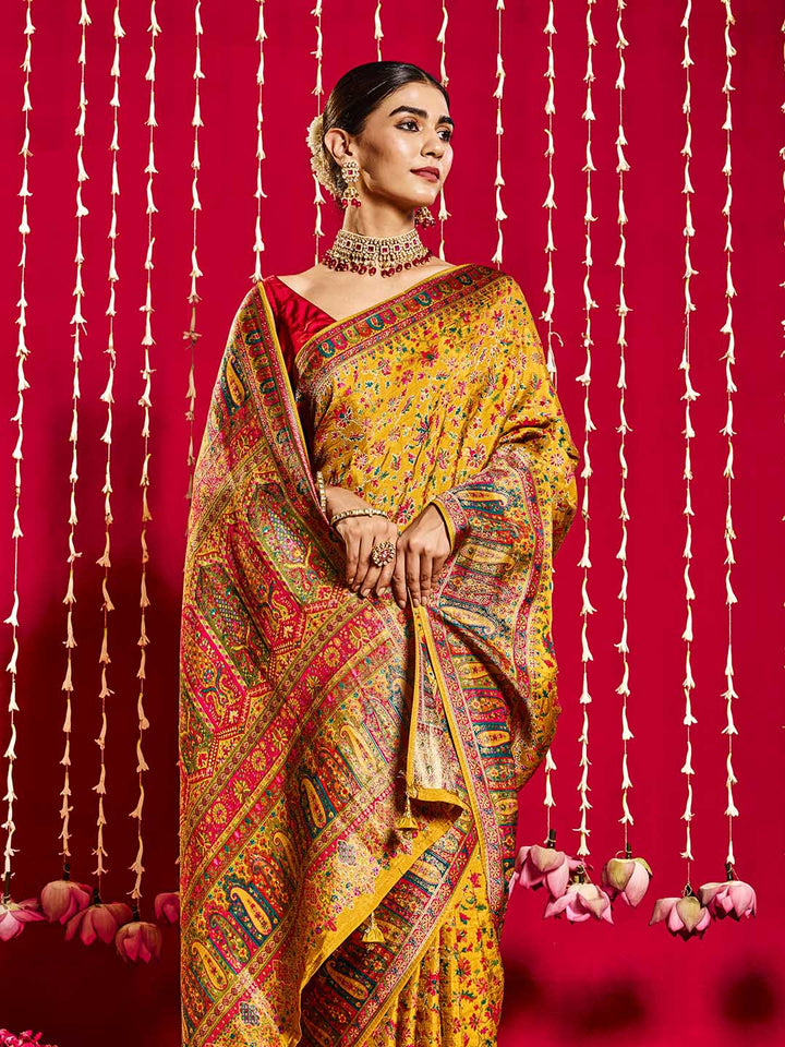 Floral Woven Jaal Art Silk Saree
