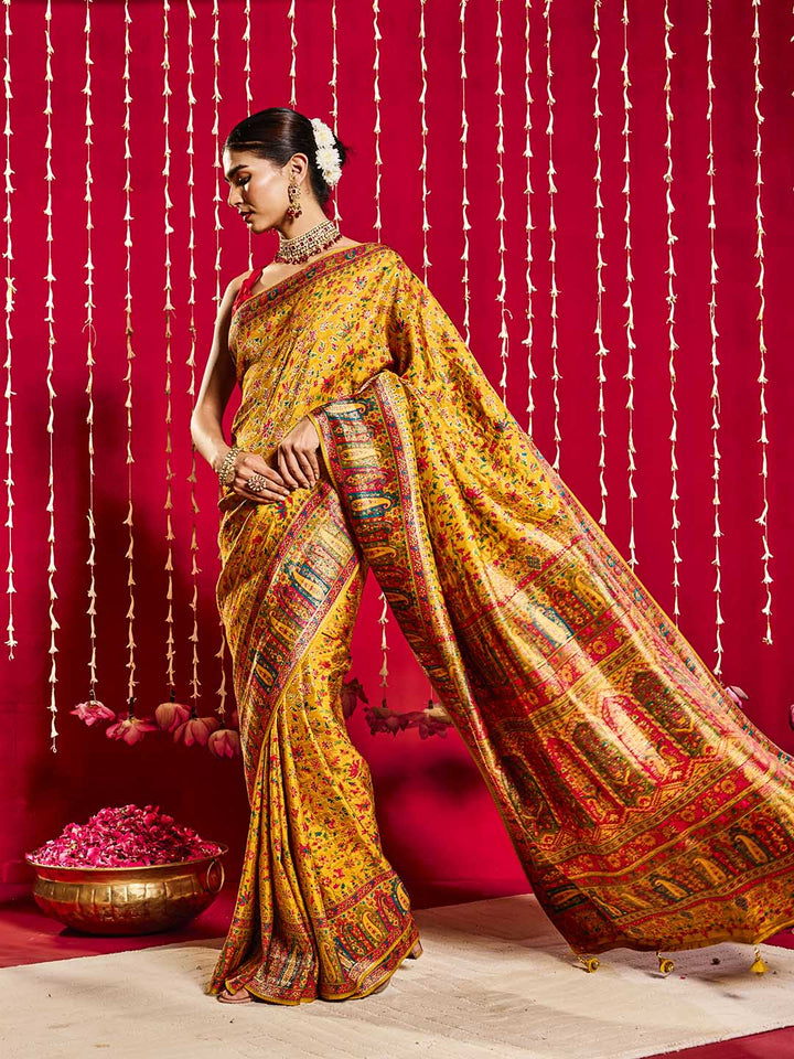 Floral Woven Jaal Art Silk Saree