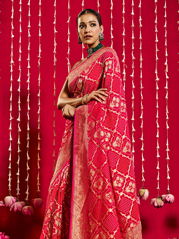Gharchola Plain Georgette Saree