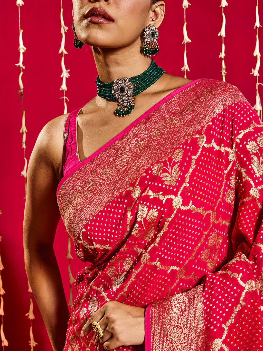 Gharchola Plain Georgette Saree