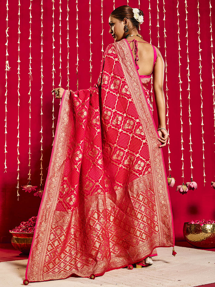 Gharchola Plain Georgette Saree