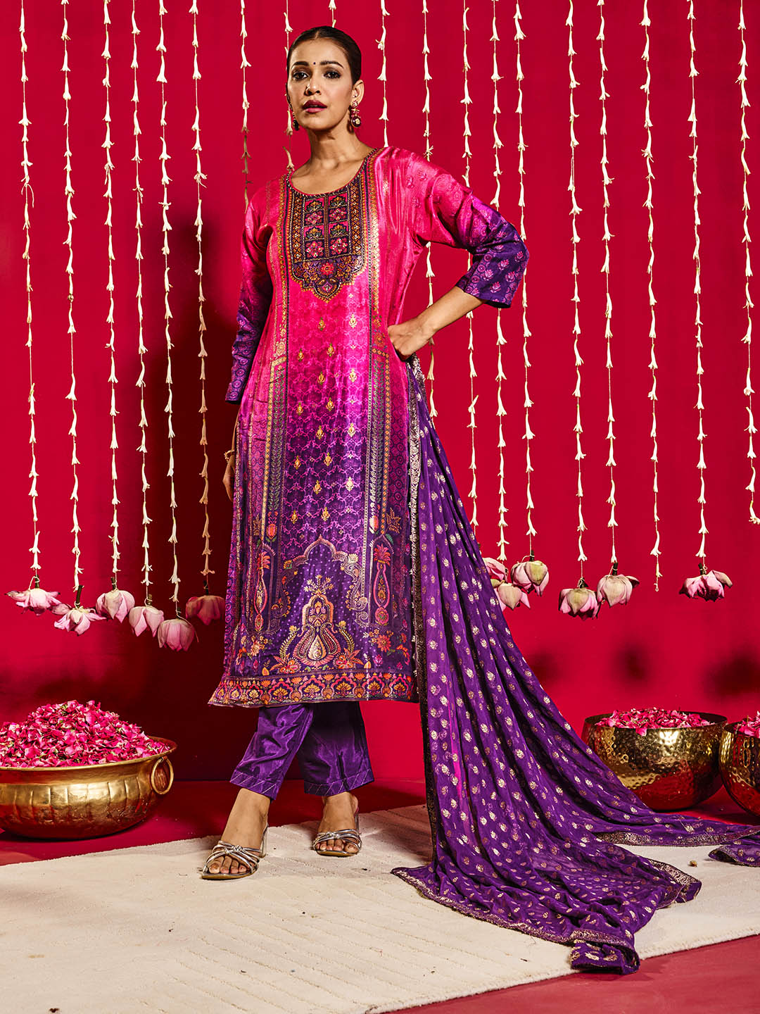 Banarasi Kurta With Pants &amp; Dupatta