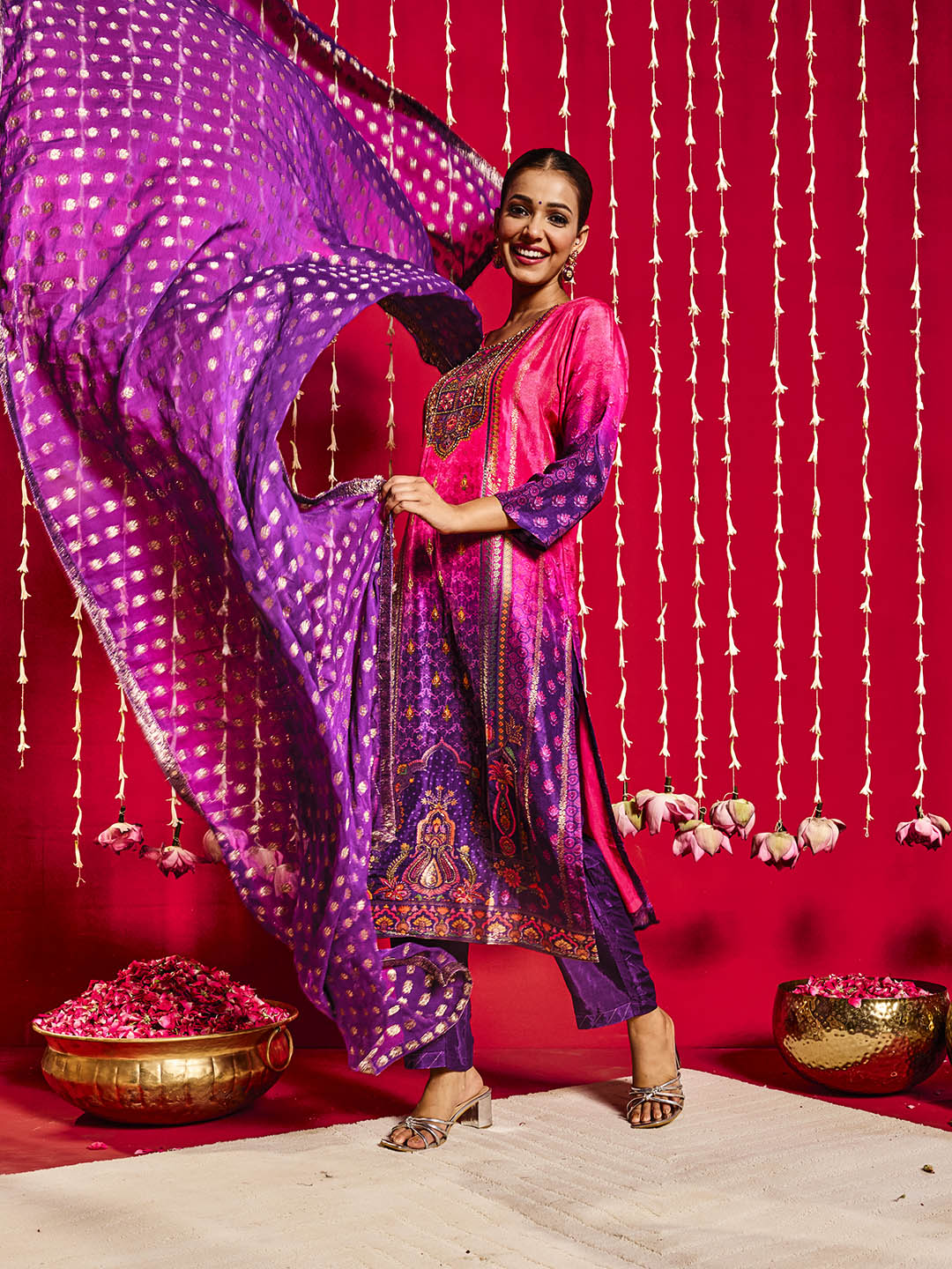 Banarasi Kurta With Pants &amp; Dupatta