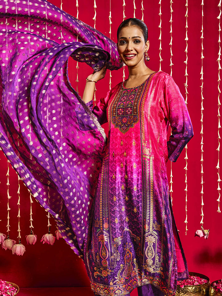 Banarasi Kurta With Pants &amp; Dupatta