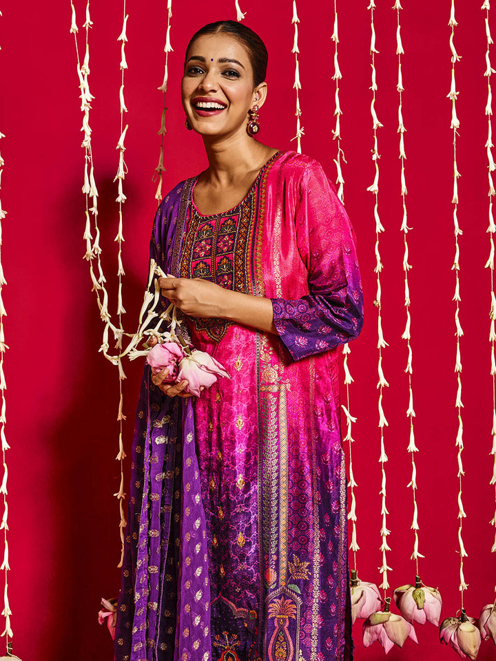 Banarasi Kurta With Pants &amp; Dupatta
