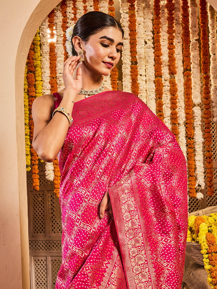 Zari Jaal Woven Dola Handloom Saree
