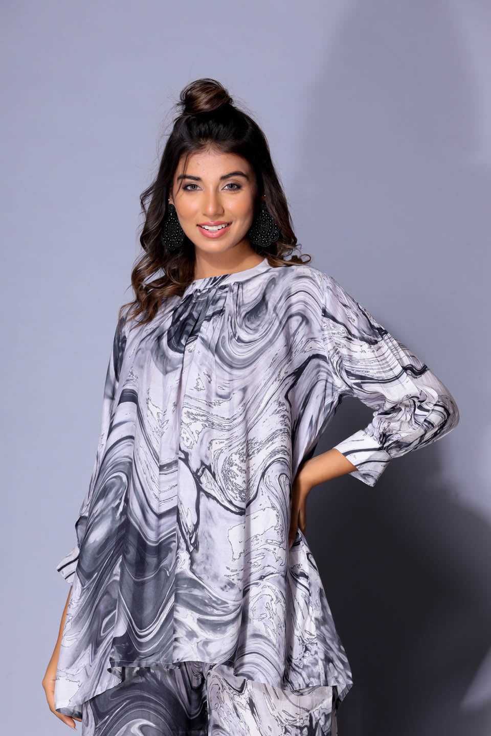 Floral Printed Muslin Kurta With Palazzo