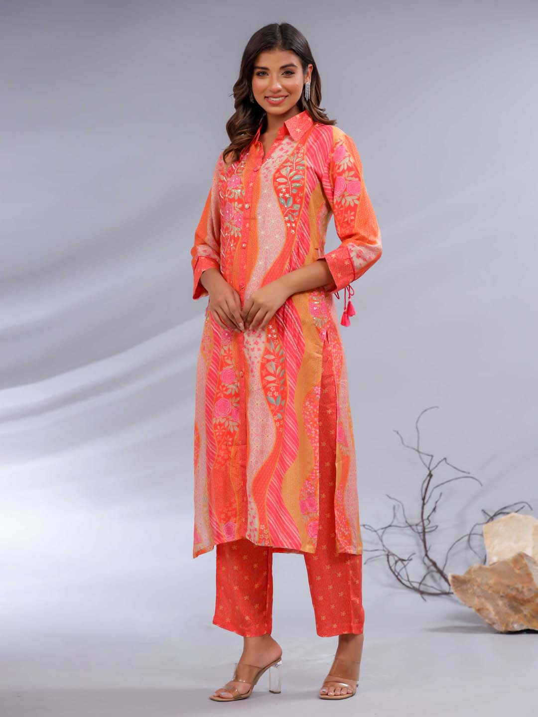 Printed Muslin Kurta With Pants