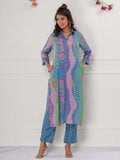 Floral Printed Muslin Kurta With Pants
