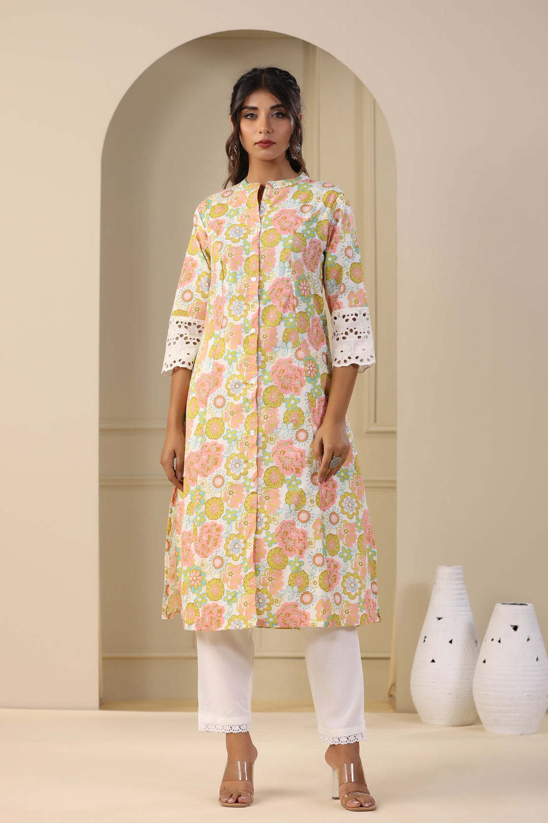 Floral Printed Cotton Kurta