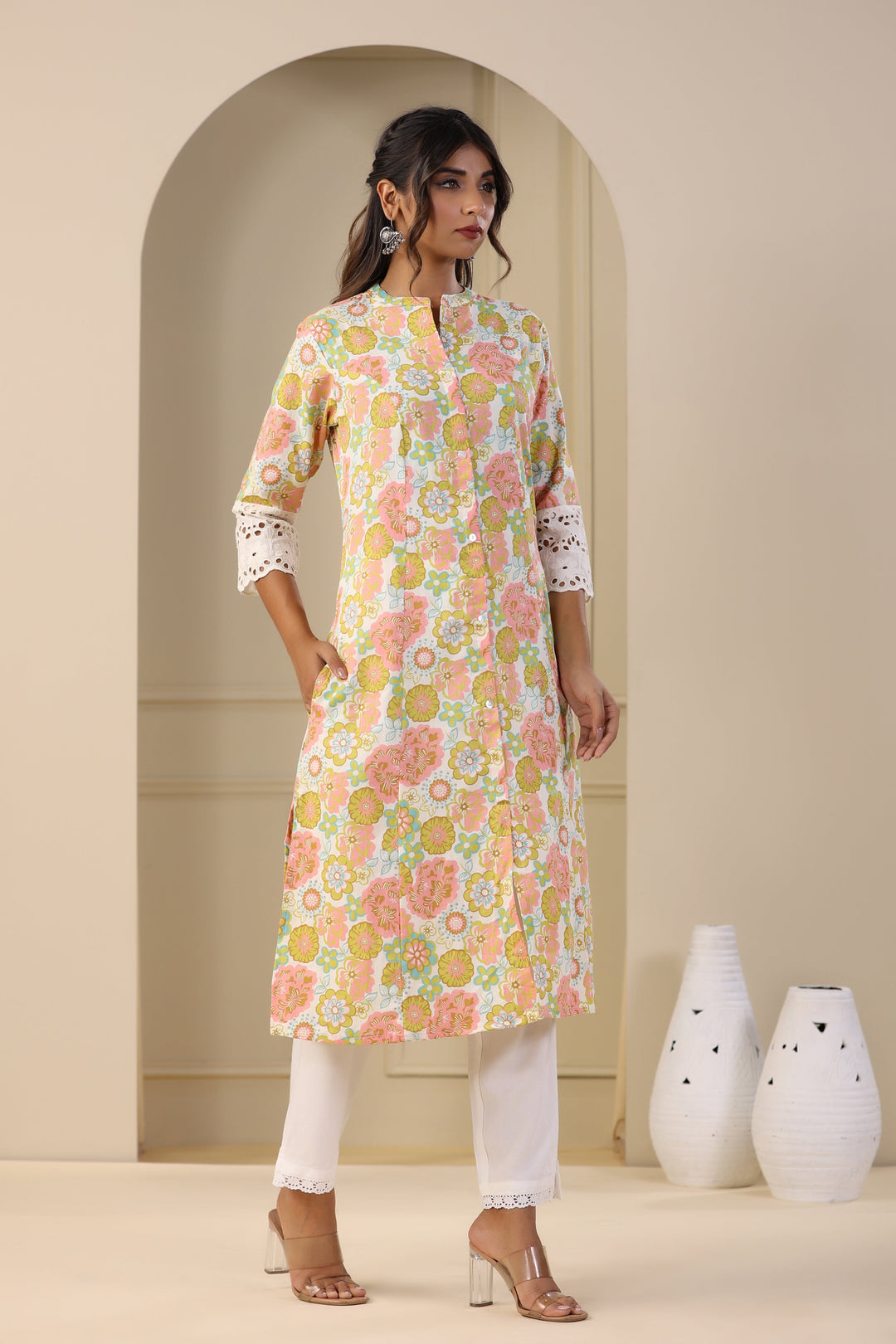 Floral Printed Cotton Kurta