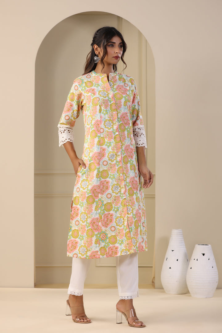Floral Printed Cotton Kurta