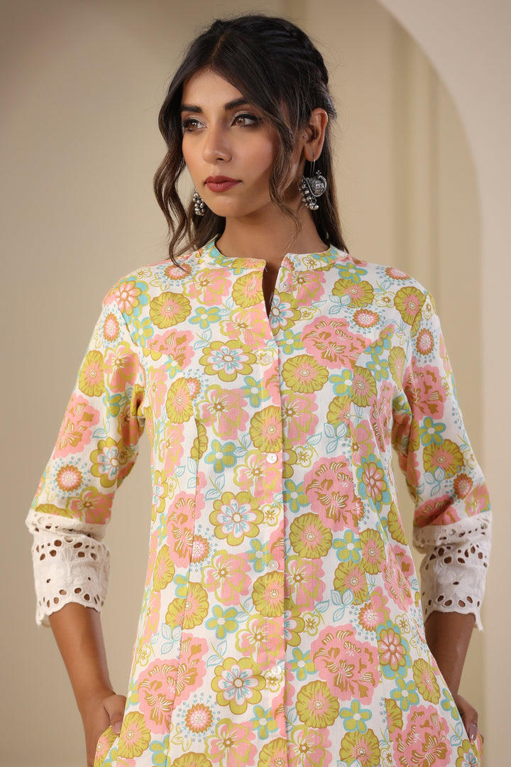 Floral Printed Cotton Kurta