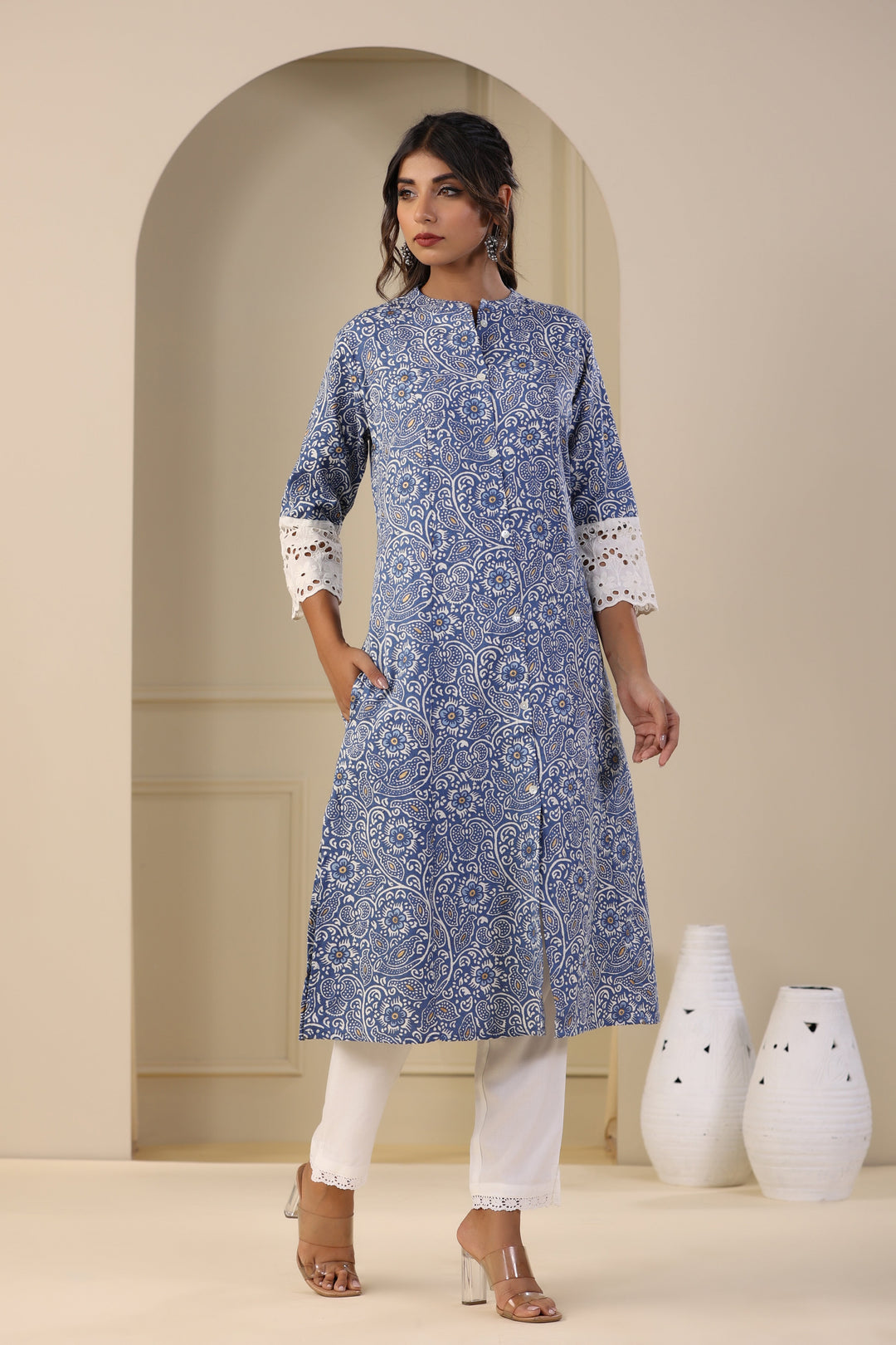 Floral Printed Cotton Kurta
