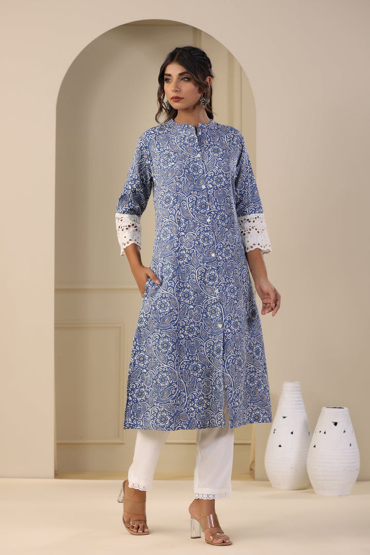 Floral Printed Cotton Kurta