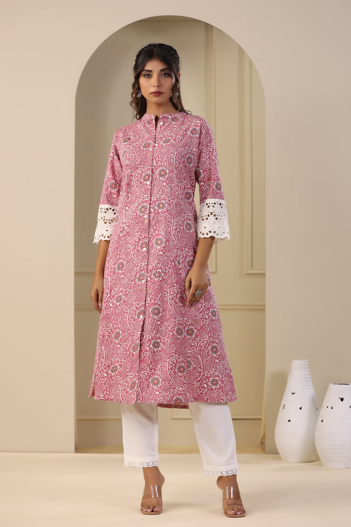 Floral Printed Cotton Kurta