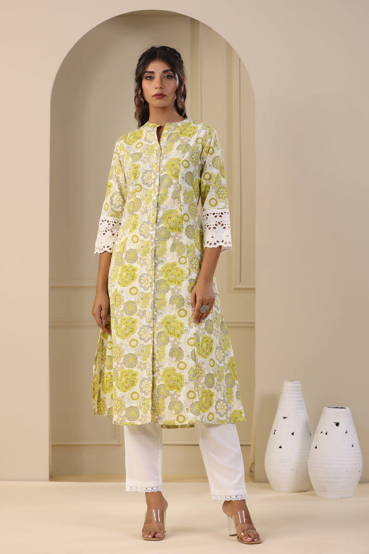 Floral Printed Cotton Kurta