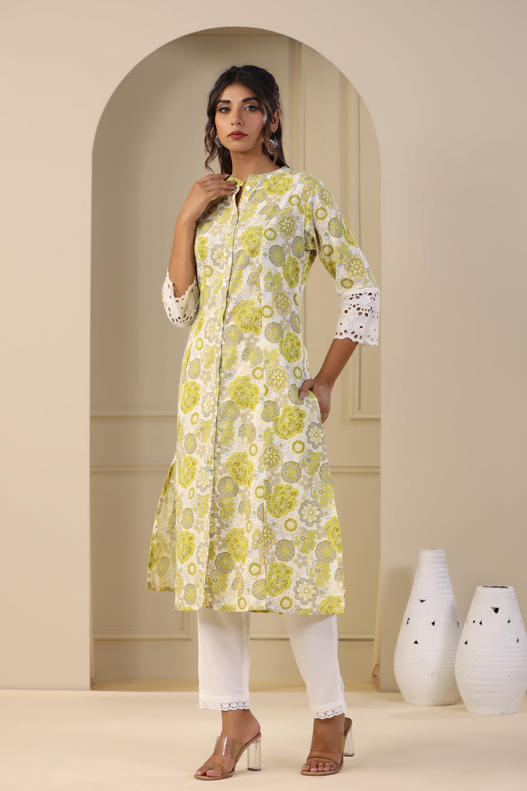 Floral Printed Cotton Kurta
