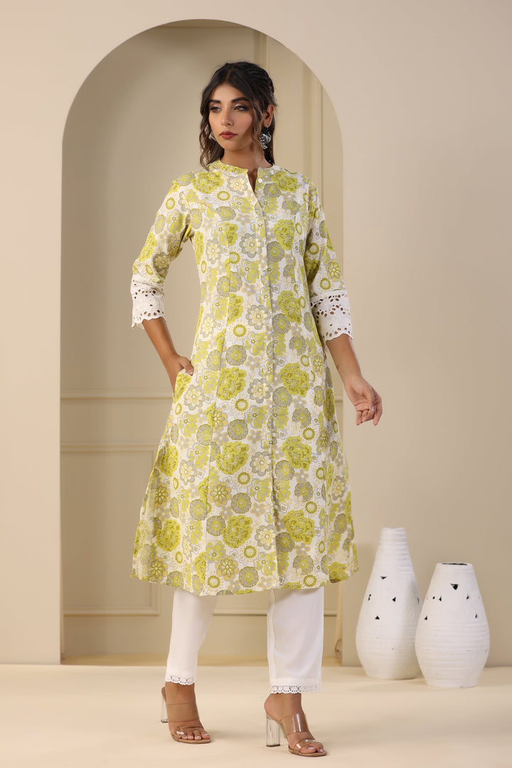 Floral Printed Cotton Kurta