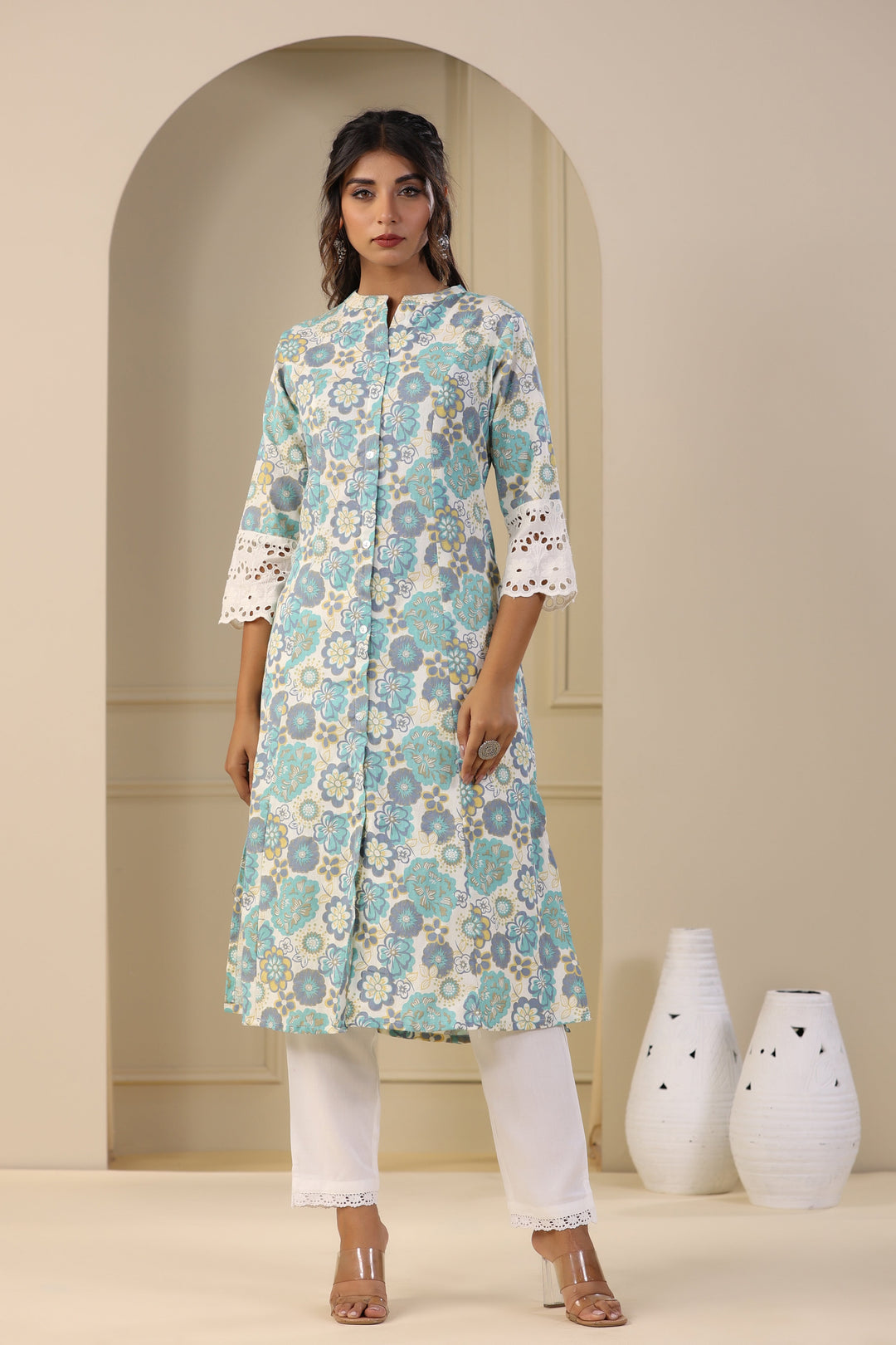 Floral Printed Cotton Kurta