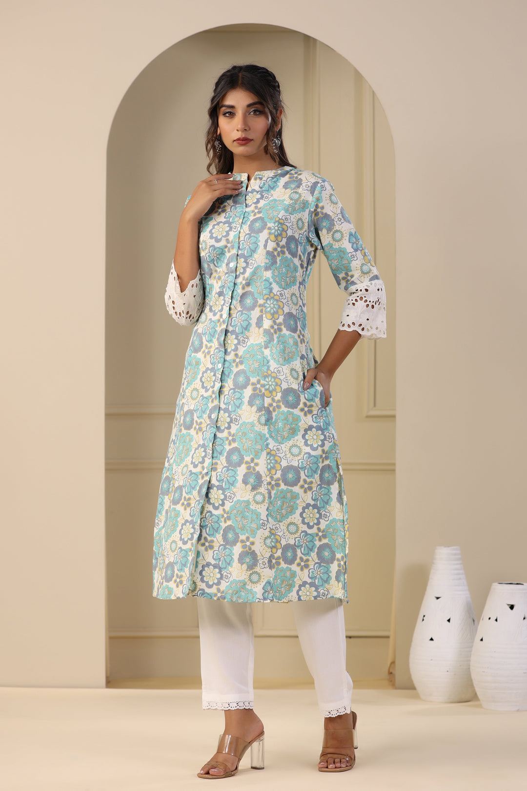 Floral Printed Cotton Kurta