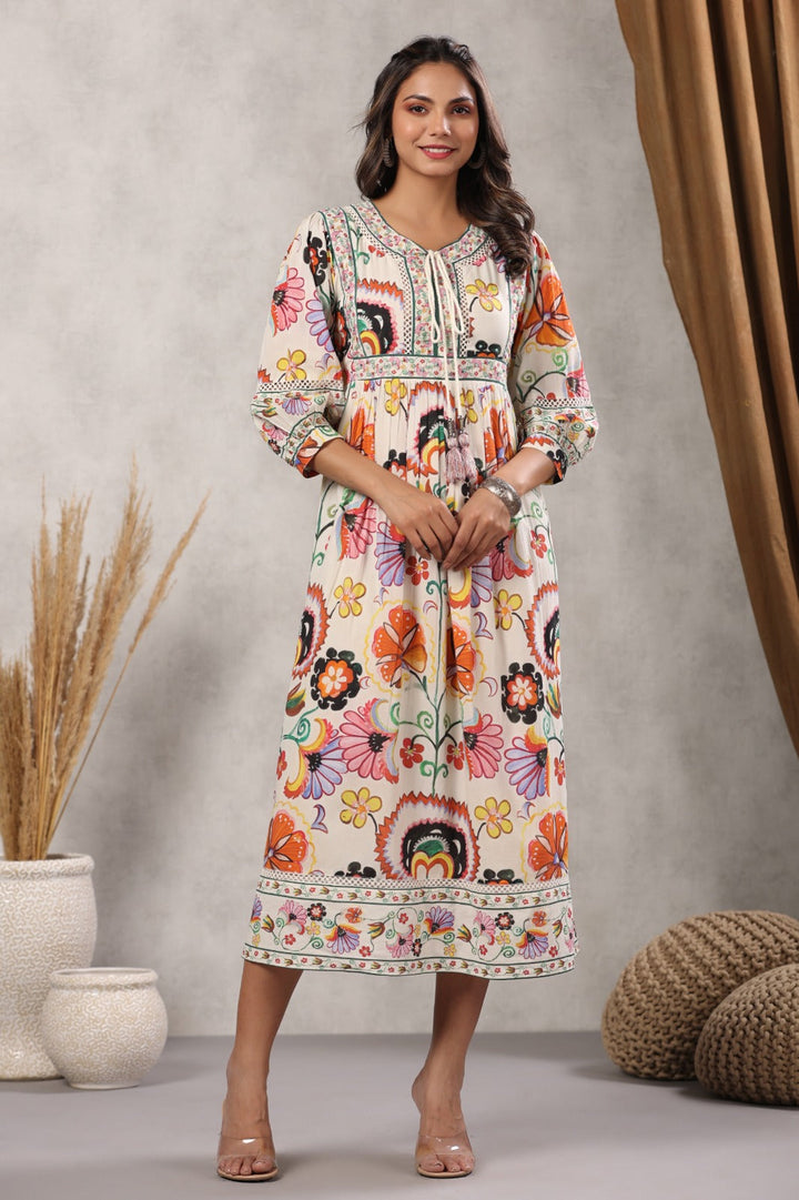 Floral Printed Cotton Dress