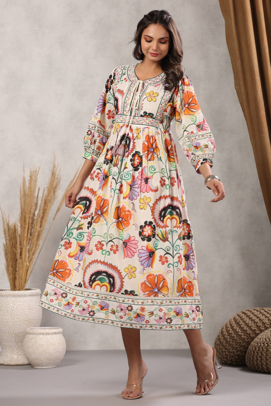 Floral Printed Cotton Dress