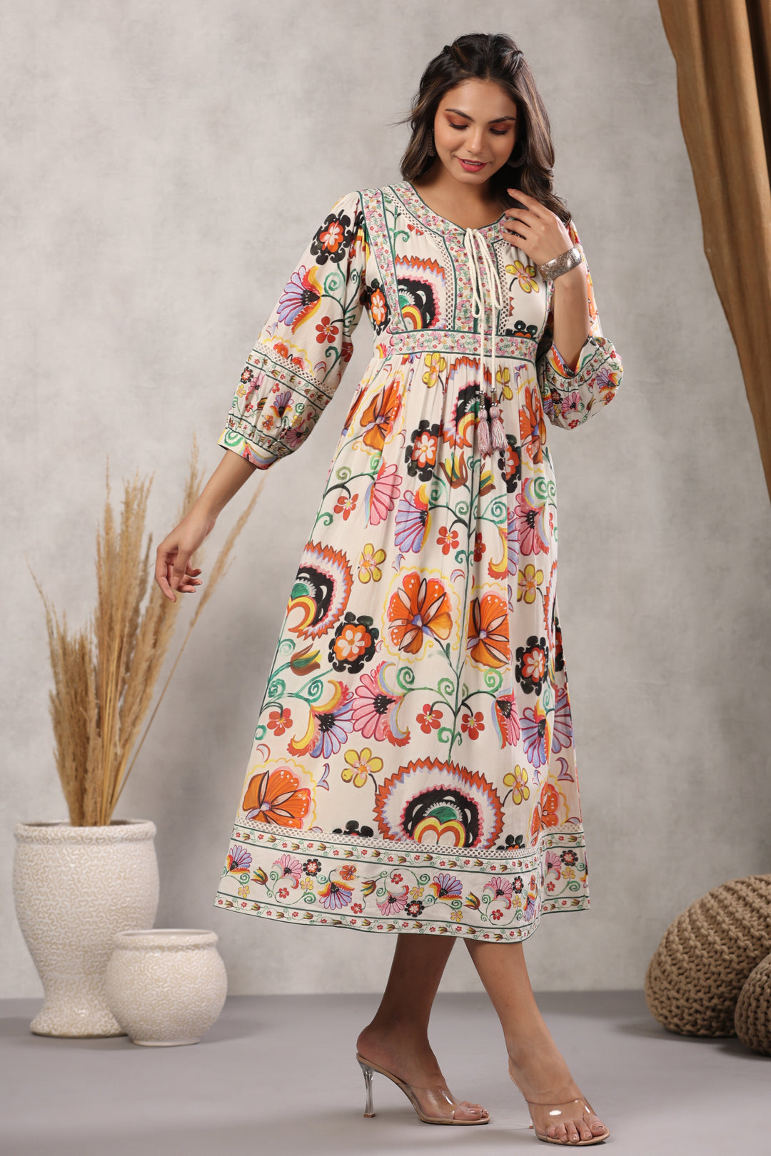 Floral Printed Cotton Dress