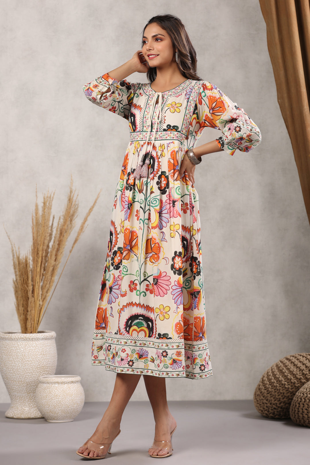Floral Printed Cotton Dress