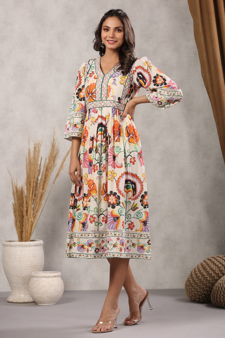 Floral Printed Cotton Dress