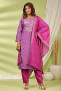 Printed Muslin Kurta With Pants & Dupatta