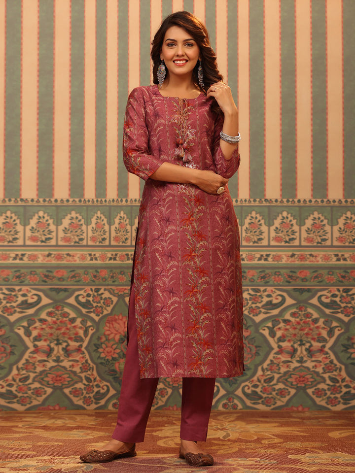 Printed Muslin Kurta With Pants