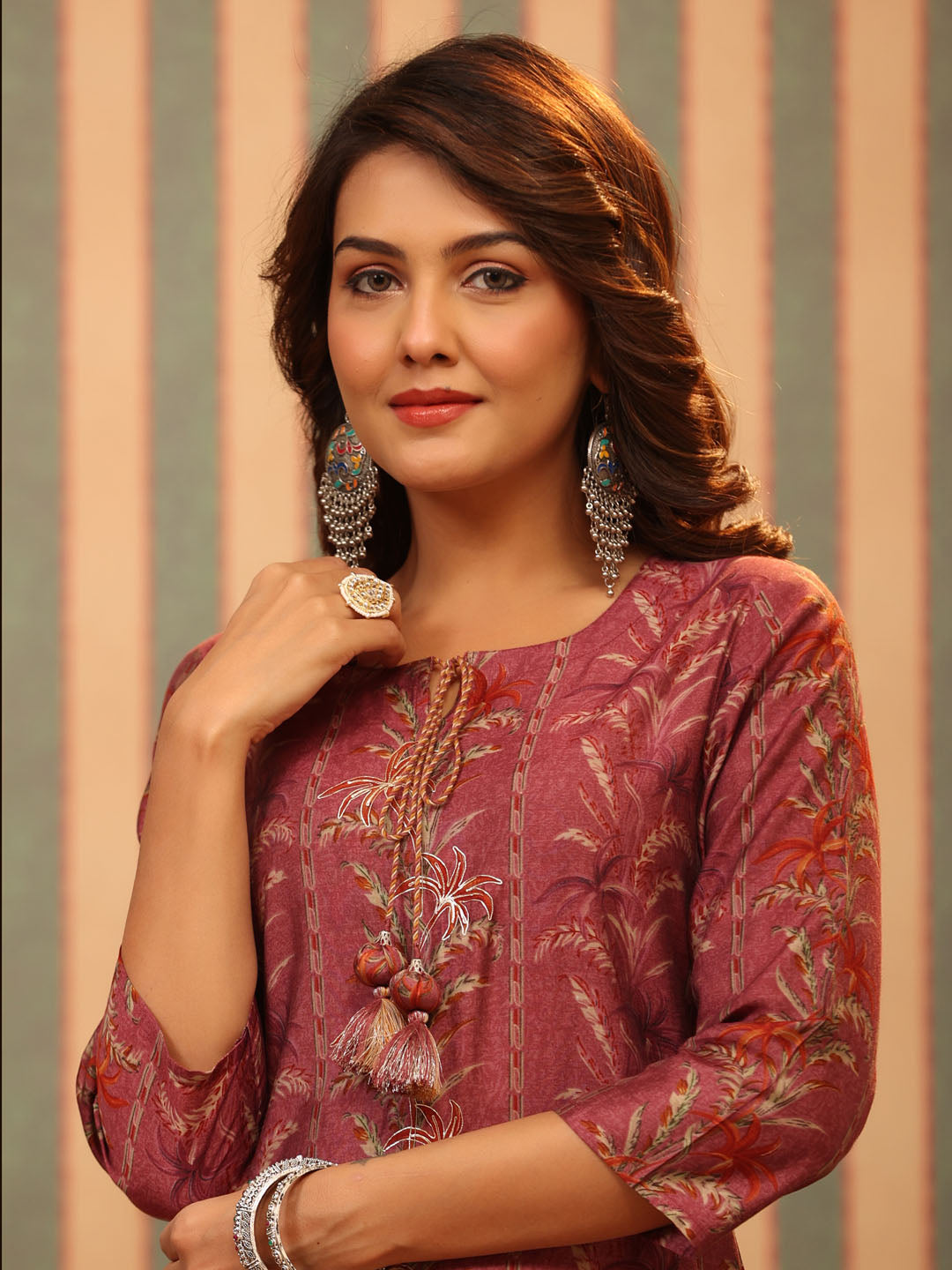 Printed Muslin Kurta With Pants