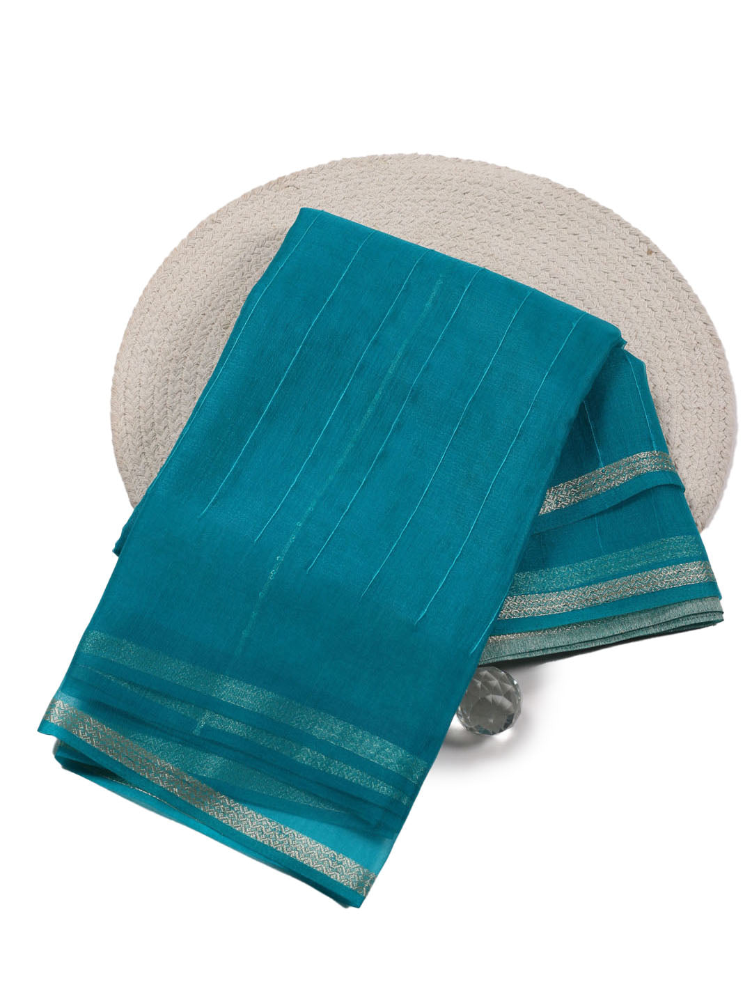 Plain Zari Border Organza Saree