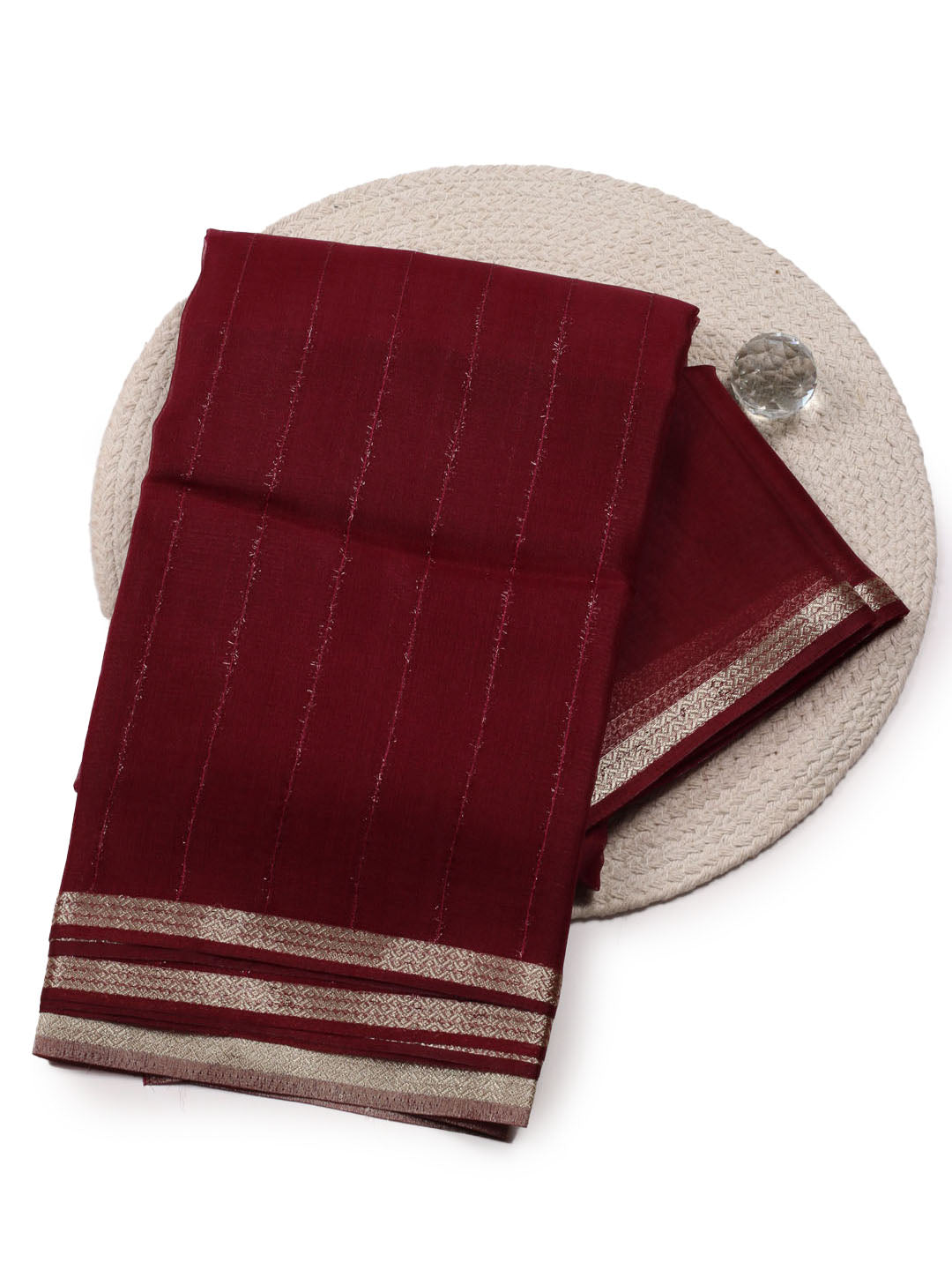 Plain Zari Border Organza Saree