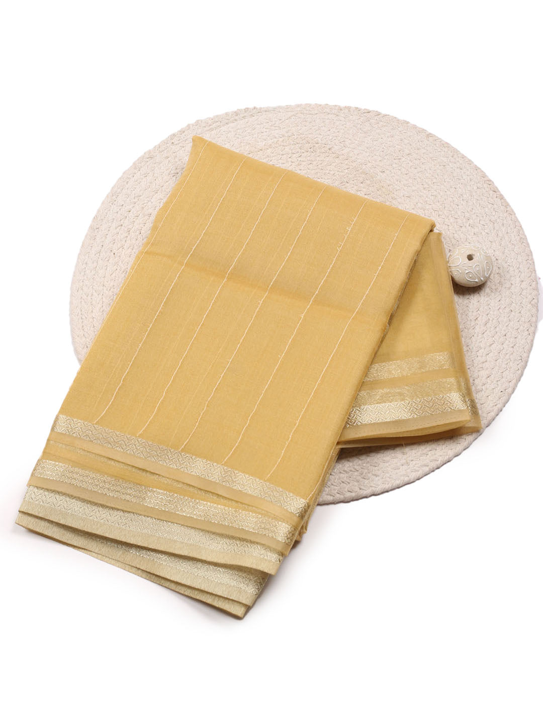 Plain Zari Border Organza Saree