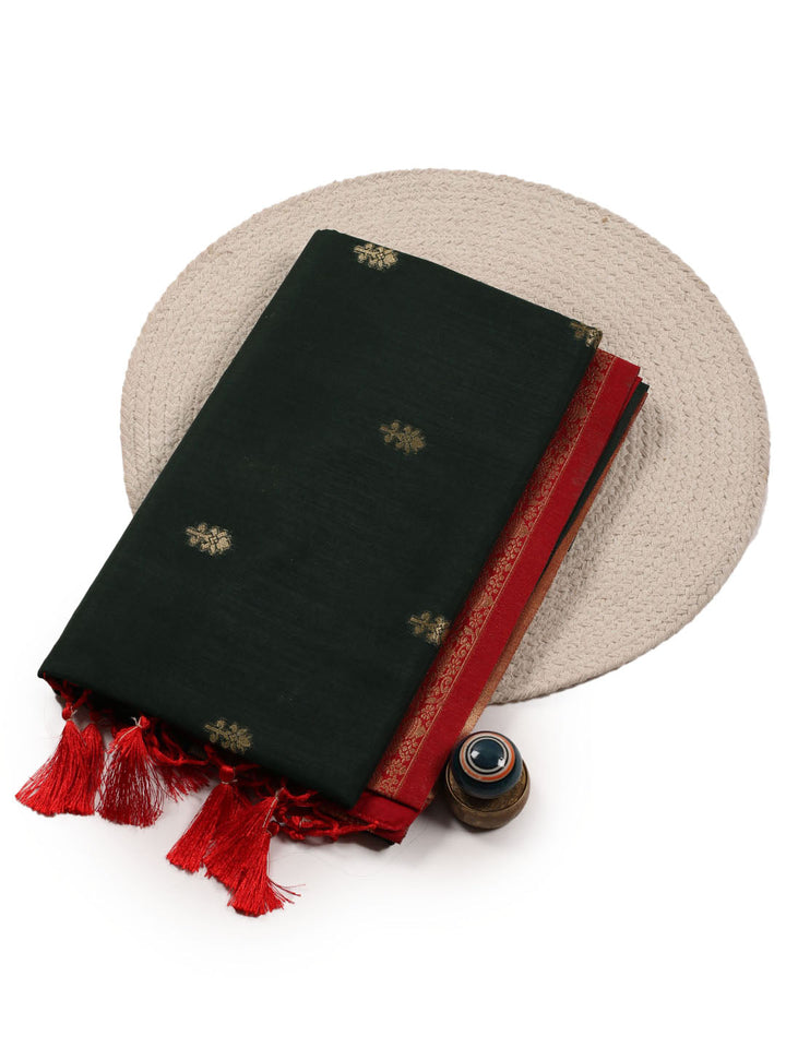 Zari Border Booti Handloom Woven Saree