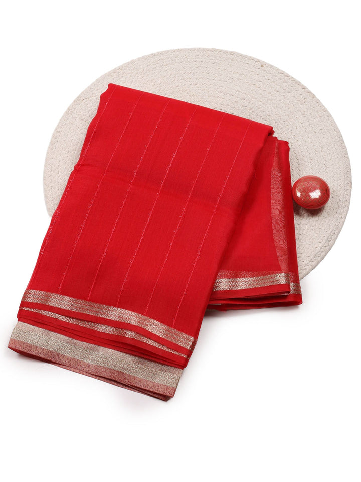 Plain Zari Border Organza Saree