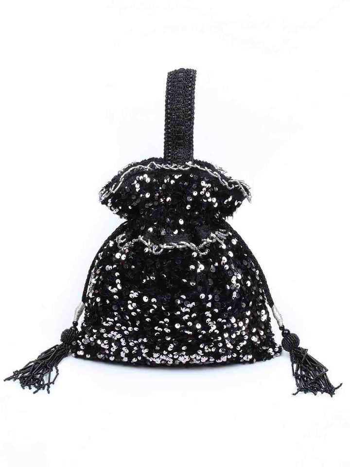 Black Sequin Potli Bag