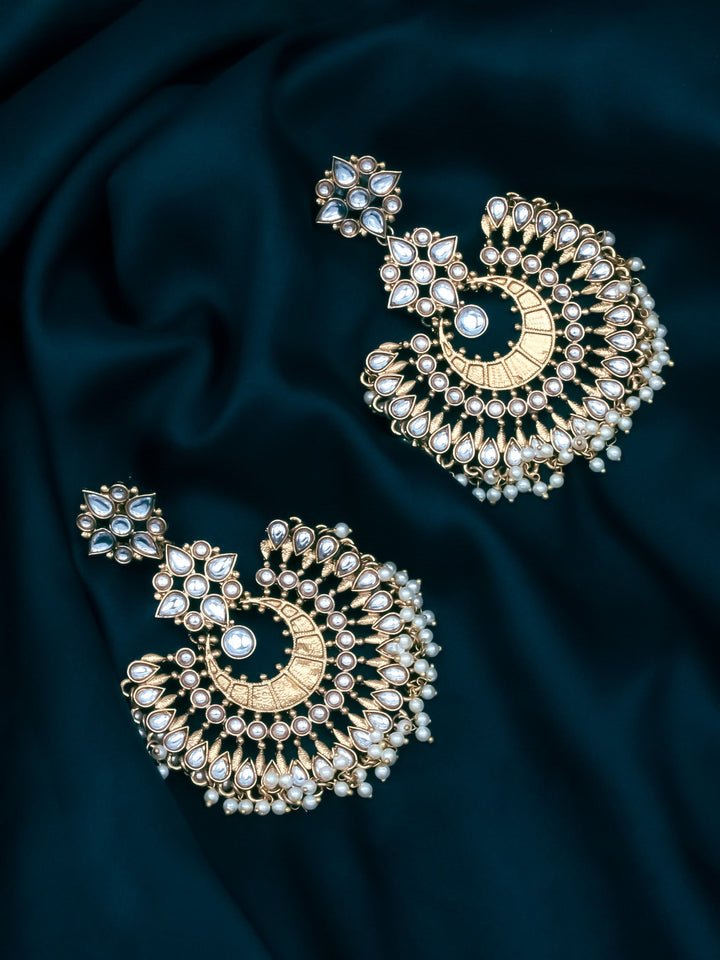 Gold &amp; White  Drop &amp; Dangler Earrings
