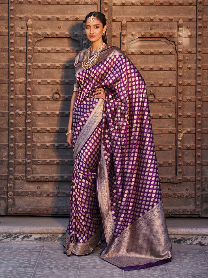 Zari Booti Banarasi Woven Saree