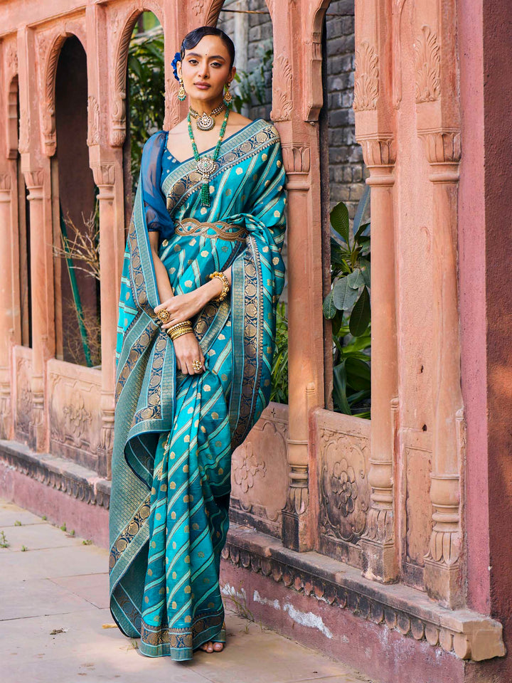Zari Booti Dola Handloom Woven Saree