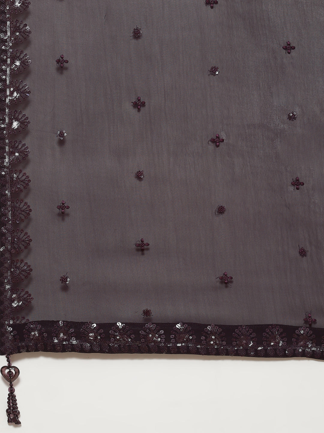 Sequin Embroidered Georgette Choli With Lehenga &amp; Dupatta
