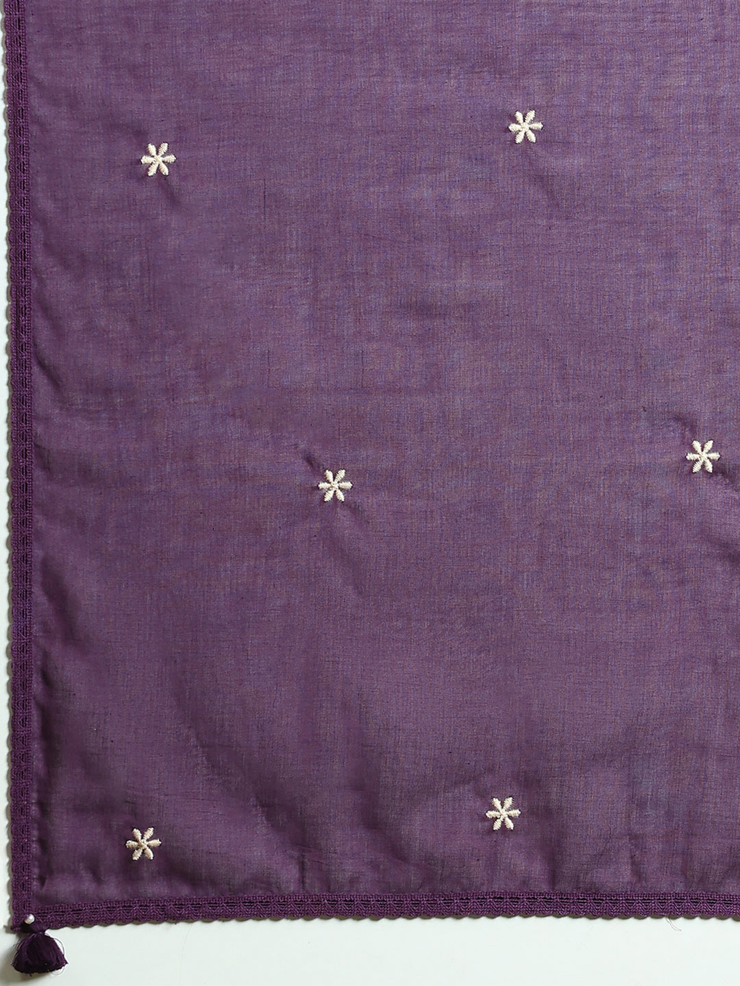 Embroidered Cotton Kurta With Pant &amp; Dupatta