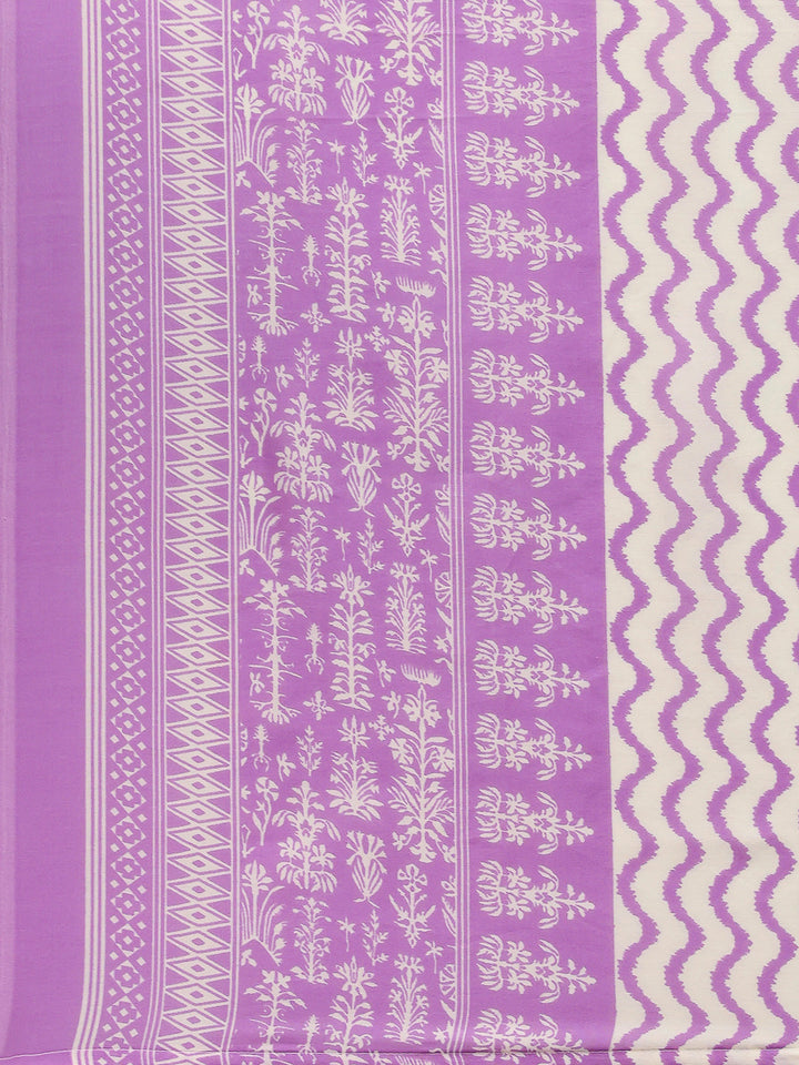 Printed Cotton Blend Kurta With Pants &amp; Dupatta