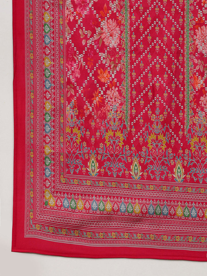 Printed Chanderi Kurta With Pant &amp; Dupatta
