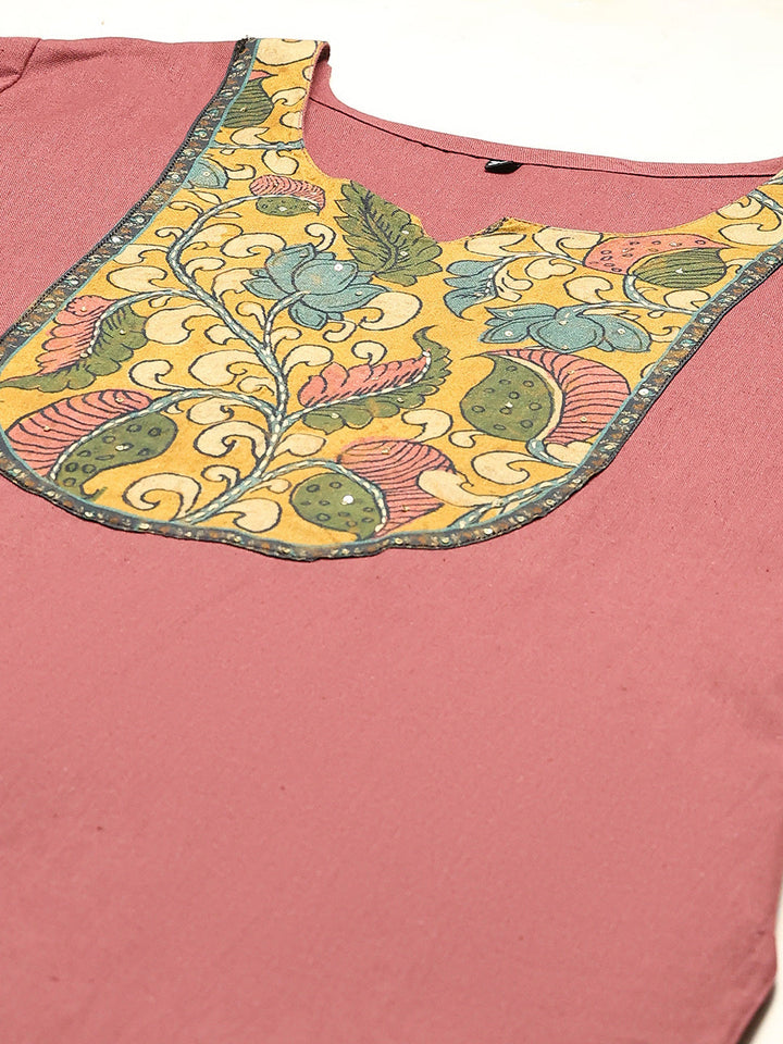 Printed Cotton Blend Kurta With Pants &amp; Dupatta
