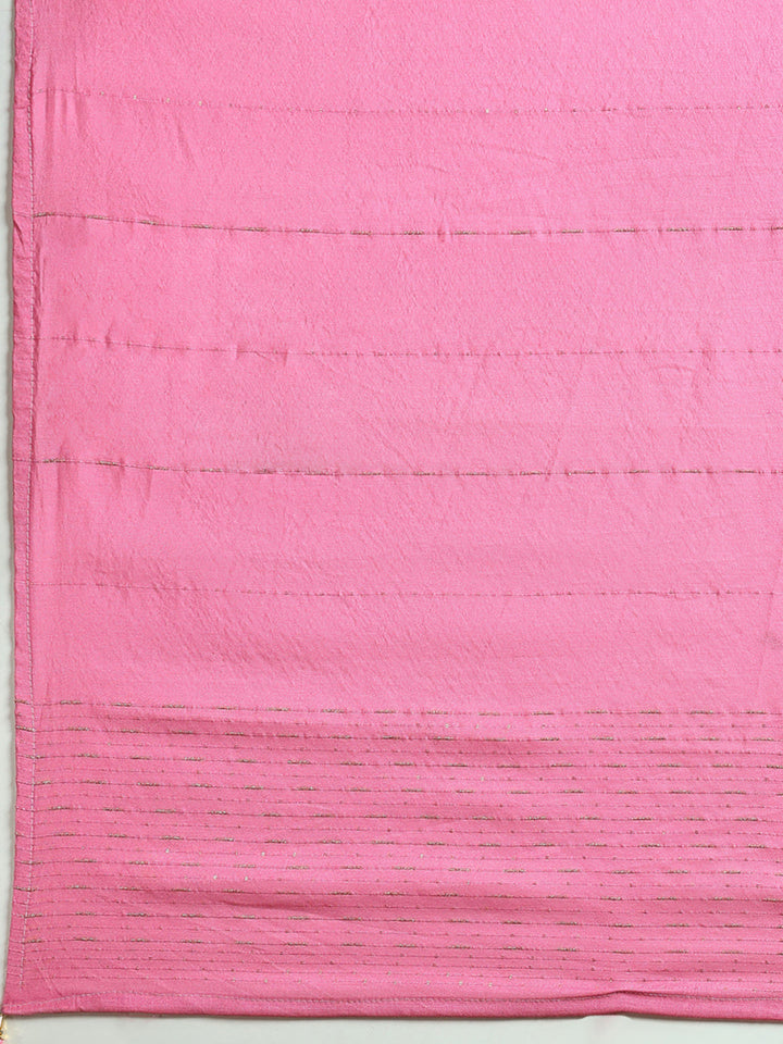Embroidered Cotton Kurta With Pant &amp; Dupatta